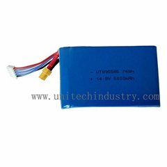 Li-polymer drone battery pack 10C continues discharge UT895585 5000mAh 14.8V