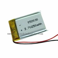 502030 lithium li-polymer battery 3.7v 250mah lipo battery