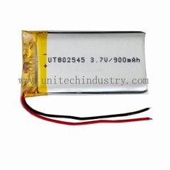 Rechargable lithium polymer battery 802545 3.7V 900mAh lipo battery packs