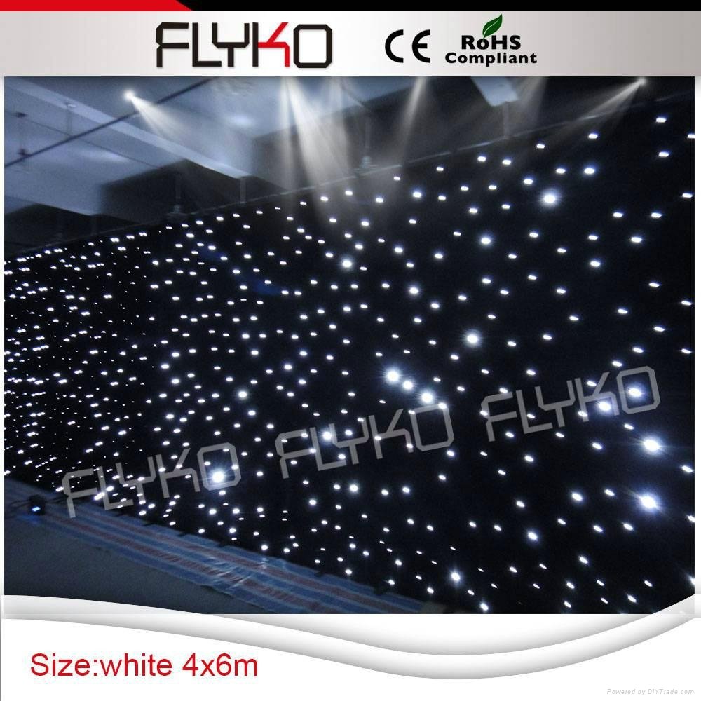 Flyko stage free shipping fireproof cloth led white star cloth 3