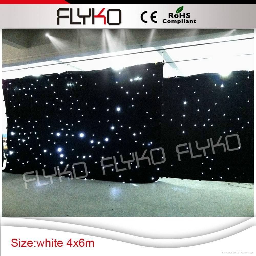 Flyko stage free shipping fireproof cloth led white star cloth 2