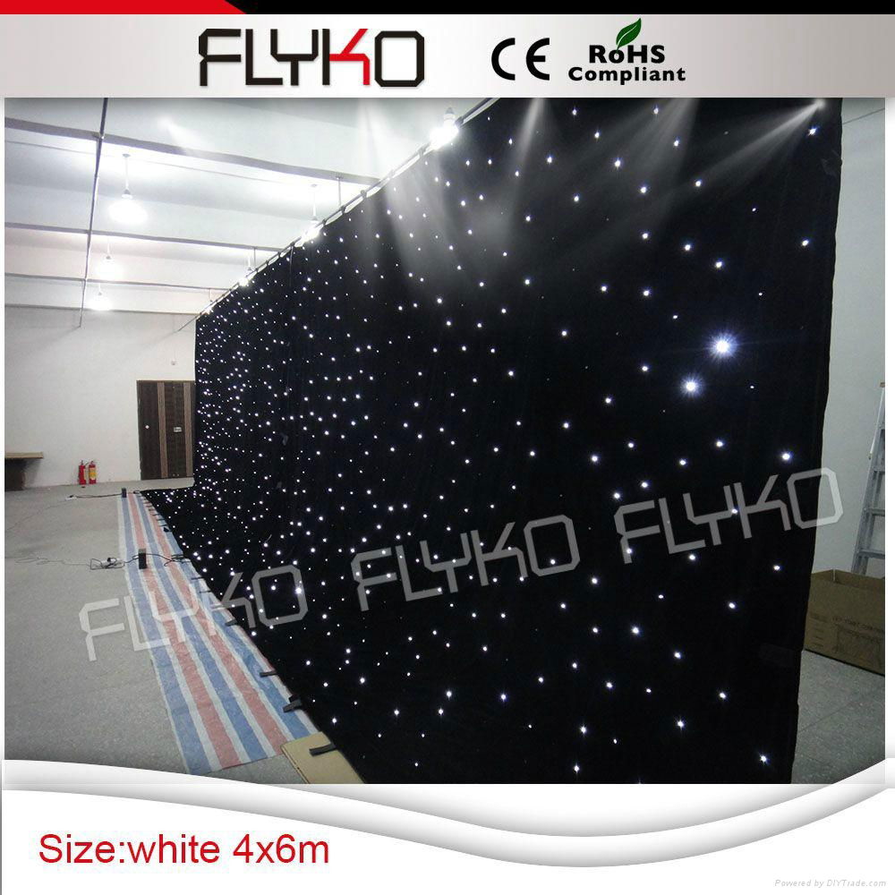 Flyko stage free shipping fireproof cloth led white star cloth 5