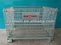 Rigid collapsible wire mesh container