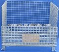 Folding rigid wire mesh pallet cage 