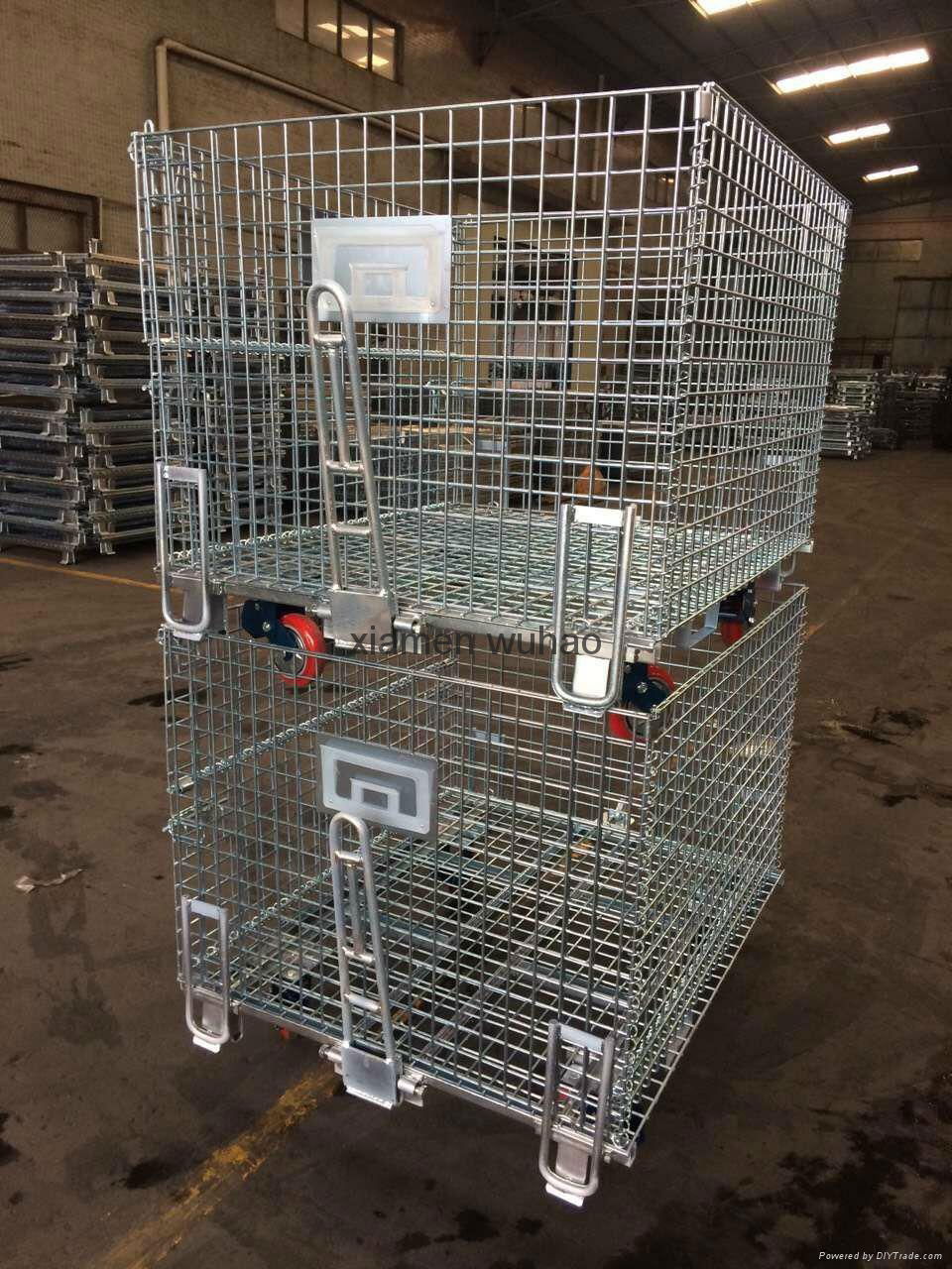 Folding metal storage boxes galvanized cages wire mesh boxes 5