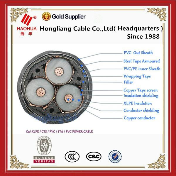 11kv XLPE Insulated 3*150mm2 3*240mm2 Underground cable 4