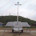 Mobile solar light tower with 1KW