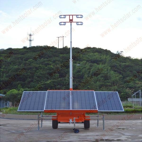 Mobile Solar lighting tower with 300Watt LED lamps 2