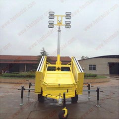 Mobile solar tower led lighting