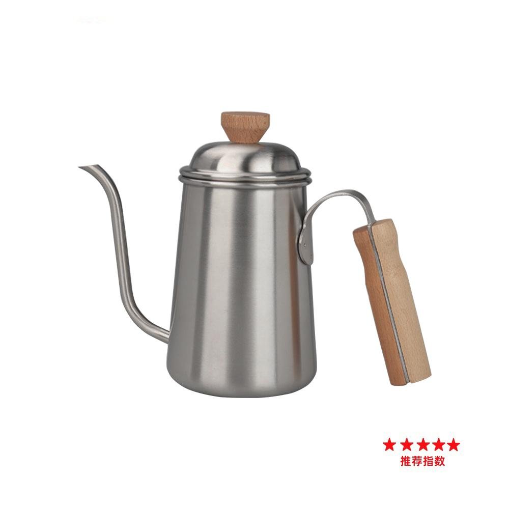 Wooden handle hand brewed coffee pot Commercial stainless steel teapot