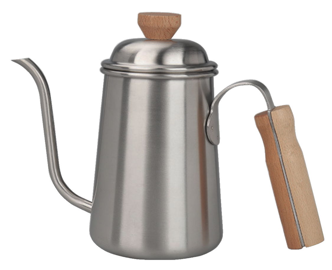 Wooden handle hand brewed coffee pot Commercial stainless steel teapot 2