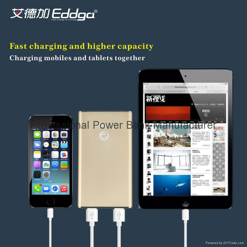 aluminum ultra slim 10000mah portable external mobile charger power bank 4