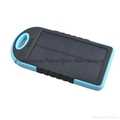 5000mah waterproof portable external solar mobile phone charger power bank 3