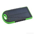 5000mah waterproof portable external solar mobile phone charger power bank 4