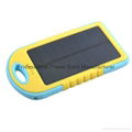 5000mah waterproof portable external solar mobile phone charger power bank 5