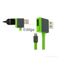 colorful fast charging flat dual 2 usb ports micro USB cable