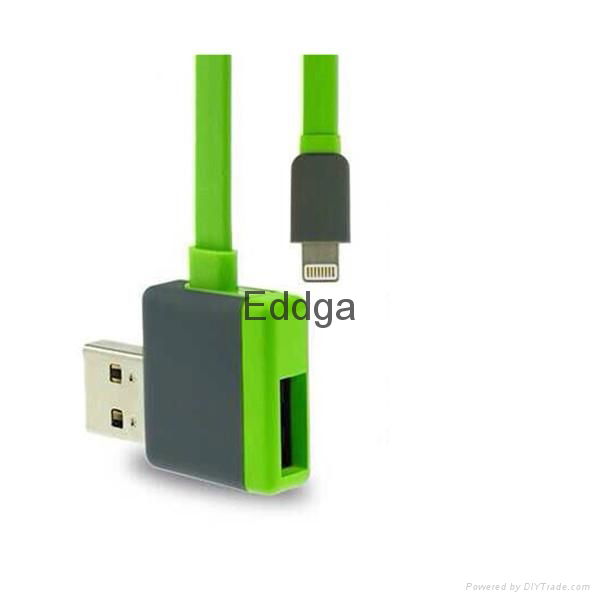 colorful fast charging flat dual 2 usb ports micro USB cable 2