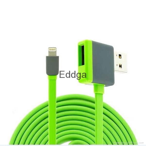 colorful fast charging flat dual 2 usb ports micro USB cable 5