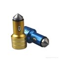 Aluminum case safety harmmer Dual USB Car Charger 4