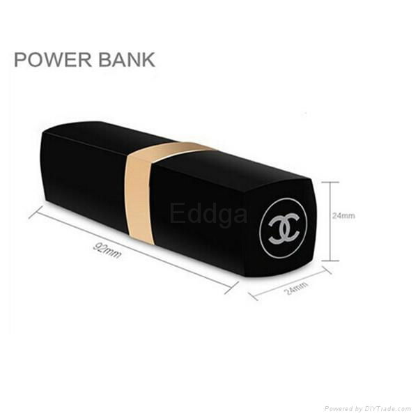 universal external portable smart mini lipstick power bank 2600mah 2