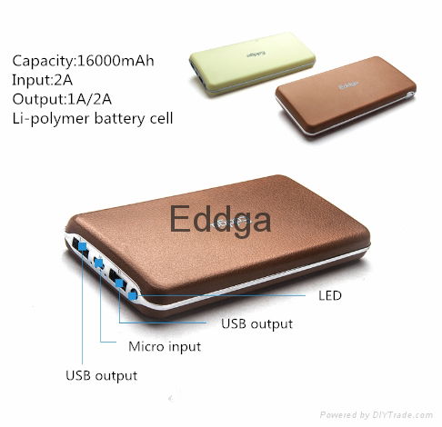 20000mah ultra slim universal portable usb mobile phone charger power bank