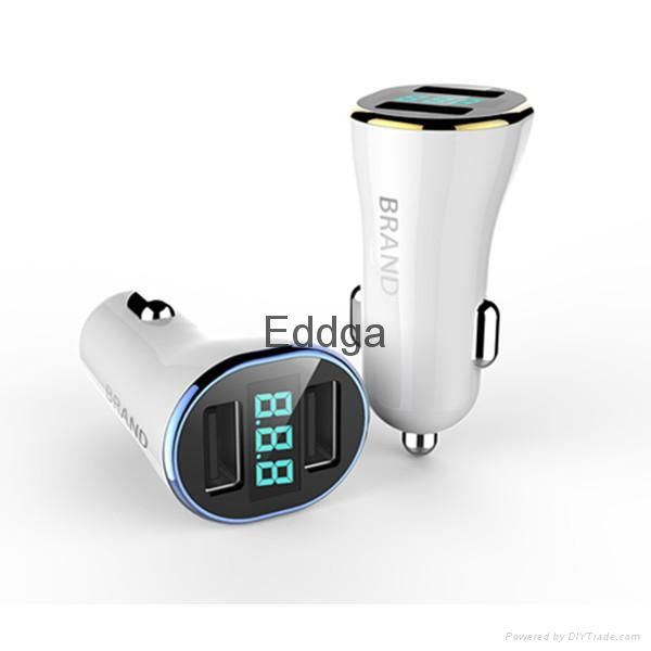 digital display universal dual USB 2 output car charger 4