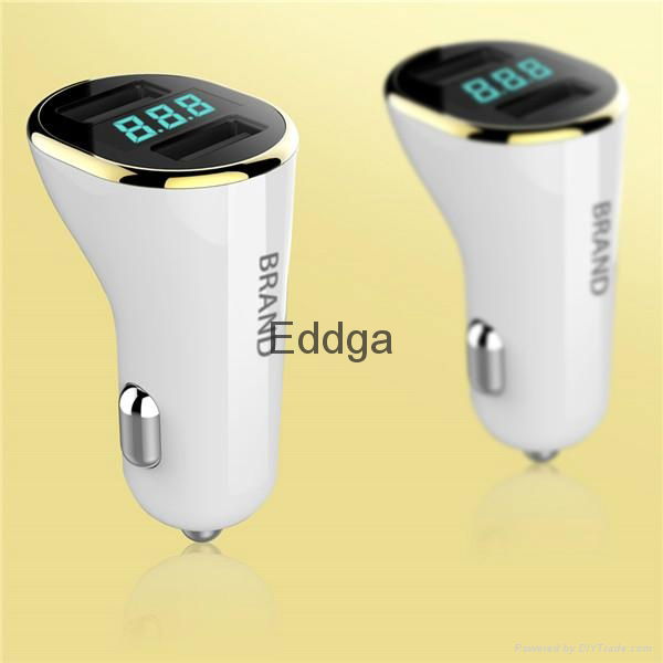 digital display universal dual USB 2 output car charger 5