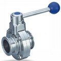 Hygienic Stainless Steel Manual Clamp Butterfly Valve Square Handle