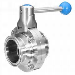 Hygienic Stainless Steel Manual Clamp Butterfly Valve Square Handle