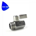 G BSPP Threaded SUS304 mini ball valve stainless lever handle