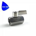 G BSPP Threaded SUS304 mini ball valve stainless lever handle