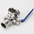 Sanitary Stainless Steel Tri Clamp 3 Way Manual Ball Valve