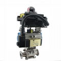 Sanitary SS Air Drive 3-pc Type Ball Valve with Solenoid Valve 