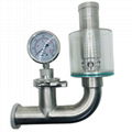 Sanitary Tri Clover Clamp Spunding Valve with Diaphragm Gauge Air Relief Valve