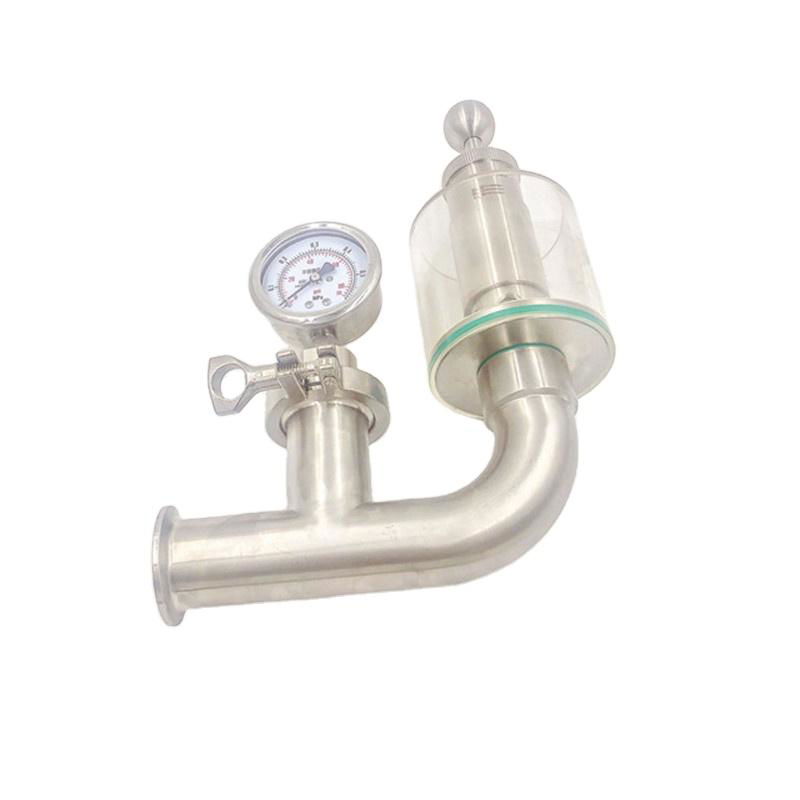 Sanitary Tri Clover Clamp Spunding Valve with Diaphragm Gauge Air Relief Valve