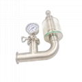 Sanitary Tri Clover Clamp Spunding Valve with Diaphragm Gauge Air Relief Valve