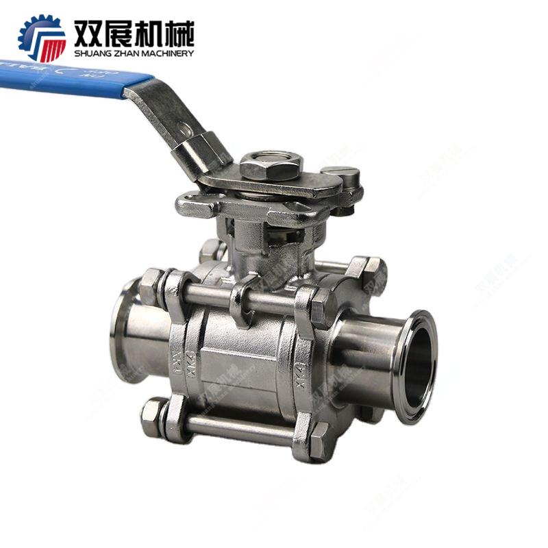 Sanitary SS Tri Clamp Manual Encapsulated Ball Valve PTFE  3