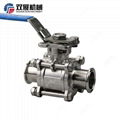 Sanitary SS Tri Clamp Manual Encapsulated Ball Valve PTFE  3