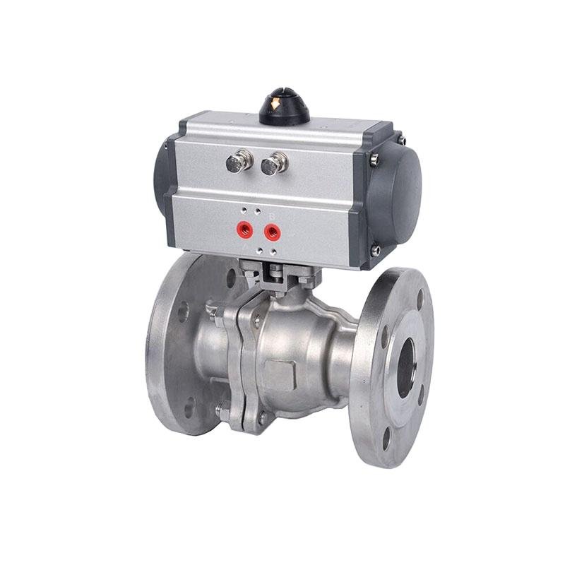 Air-Driven On/Off Stainless Steel Flanged Ball Valves for Chemicals