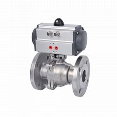 Air-Driven On/Off Stainless Steel Flanged Ball Valves for Chemicals