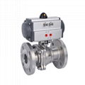 Air-Driven On/Off Stainless Steel Flanged Ball Valves for Chemicals 2