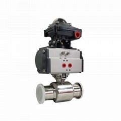 Sanitary Pneumatic Ball Valve with Limit Switch Box