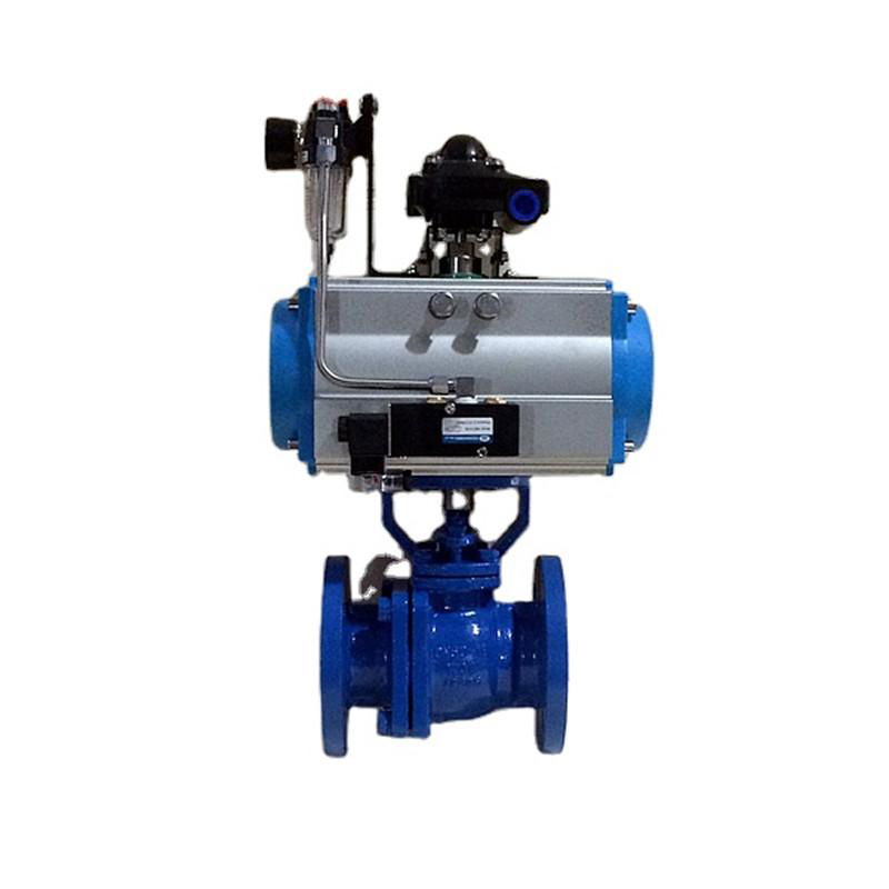 Double Acting Pneumatic Iron Flanged Ball Valves  2