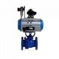 Double Acting Pneumatic Iron Flanged Ball Valves 