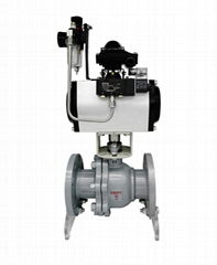Double Acting Pneumatic Iron Flanged Ball Valves 