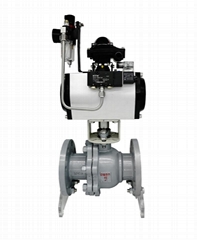 Double Acting Pneumatic Iron Flanged Ball Valves