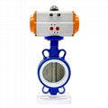 Cast Iron AT Pneumatic Butterfly Valve PTFE Seat