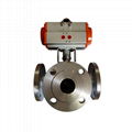 Flanged Double Acting Pneumatic 3 WAY Stainless Steel Ball Valve