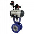  Iron Double Flanged AT Pneumatic Actuated Butterfly Valve