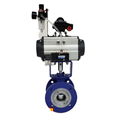  Iron Double Flanged AT Pneumatic Actuated Butterfly Valve